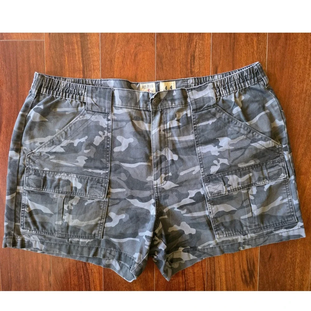 RedHead Brand Co Mens Camo Cargo Shorts Size 44 Grey Green Camouflage 2 Pack